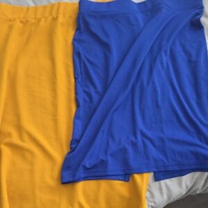 SHEIN Blue and Yellow Pencil Skirt Set